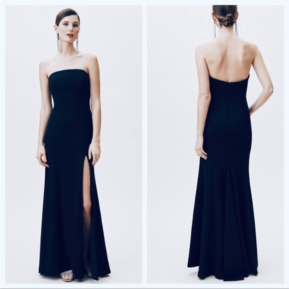 BHLDN ||‎ Circe Strapless Gown Dress Slit in Midnight Navy Blue 6 NWT